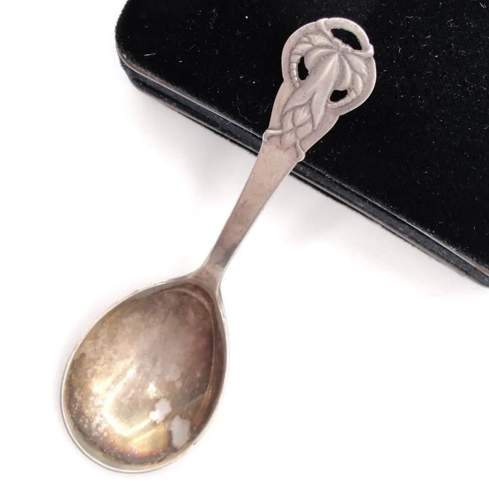 Hansen & Andersen Silver Serving Spoon Danish HAANDSMEDE 3 Towers Hallmark 4”